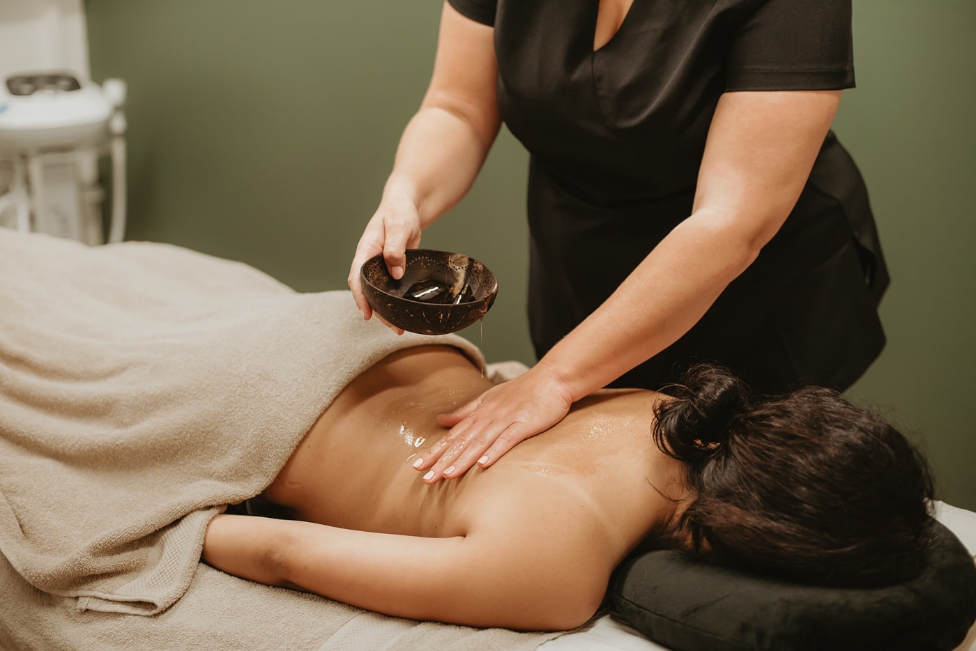 Applying Massage Oil